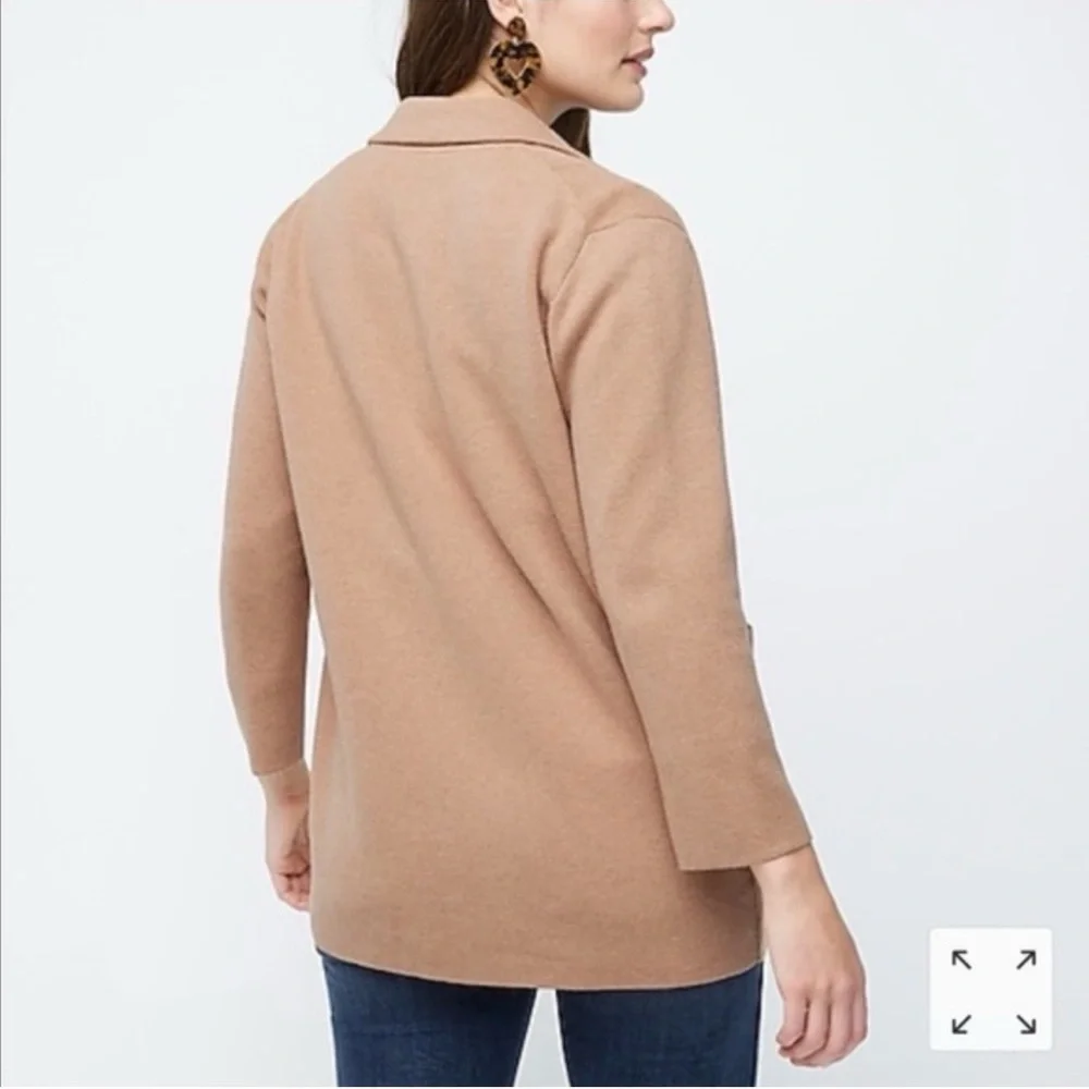 J. Crew Sophie Open-Front Sweater-Blazer in Tan